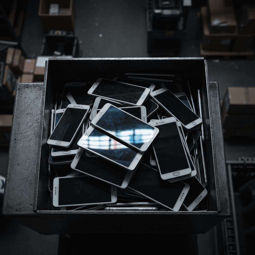 Cell phones and tablets collected for recycling