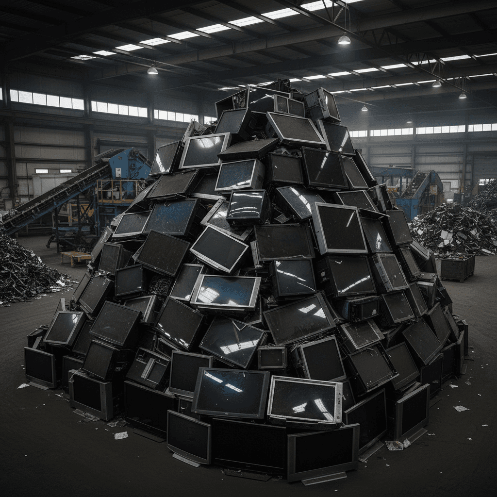 Old televisions ready for recycling