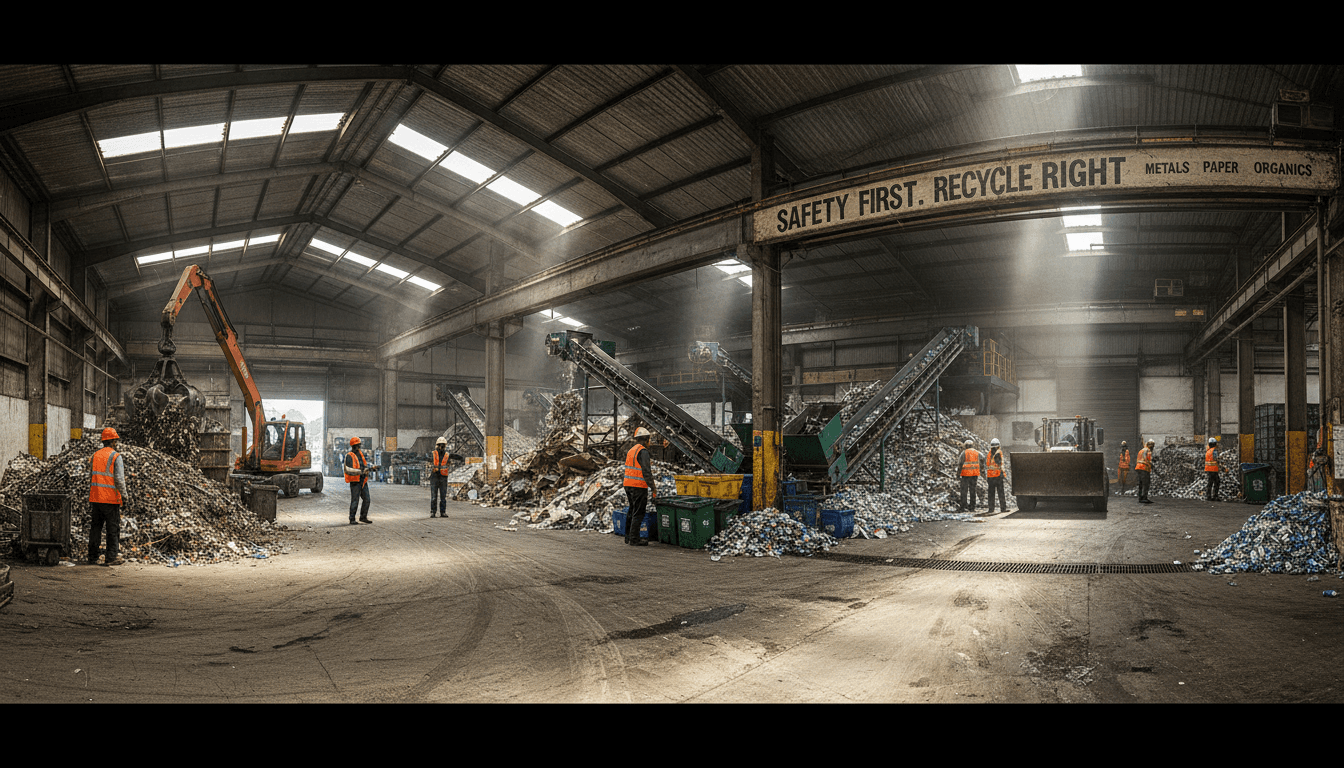 Efficient electronic recycling processing facility
