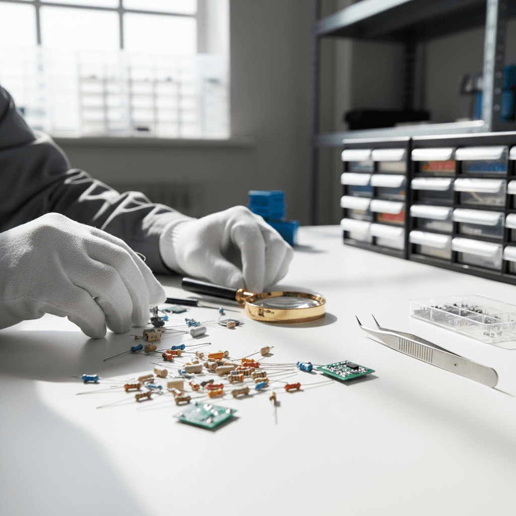 Careful sorting of electronic components during the recycling process