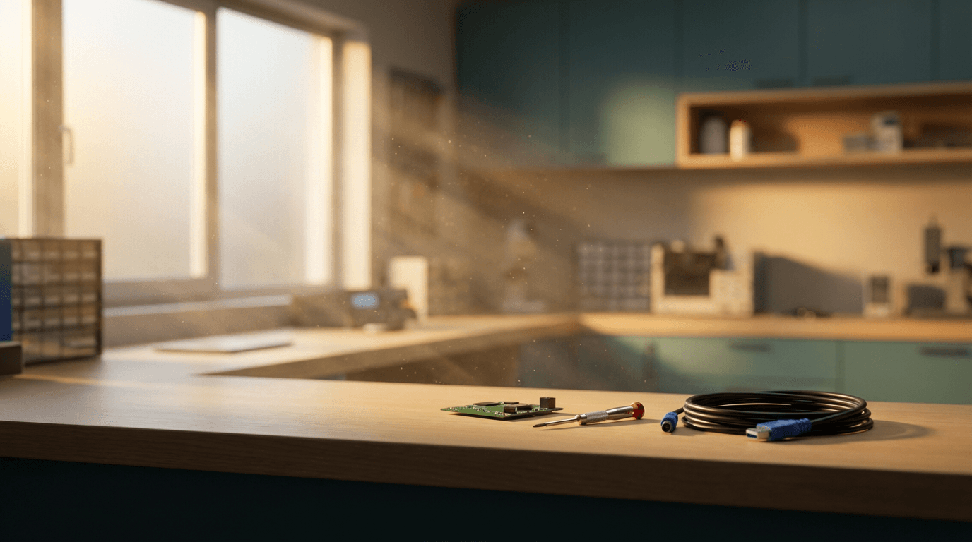 Technician carefully dismantling electronics during recycling process